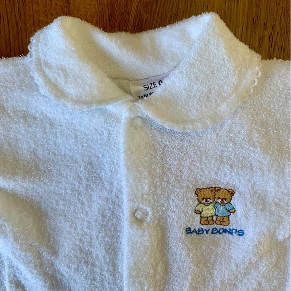 BONDS AUSTRALIA Vintage Baby Romper 6-9 Mos 0 White Playsuit Terry Cloth NEW - Picture 5 of 8